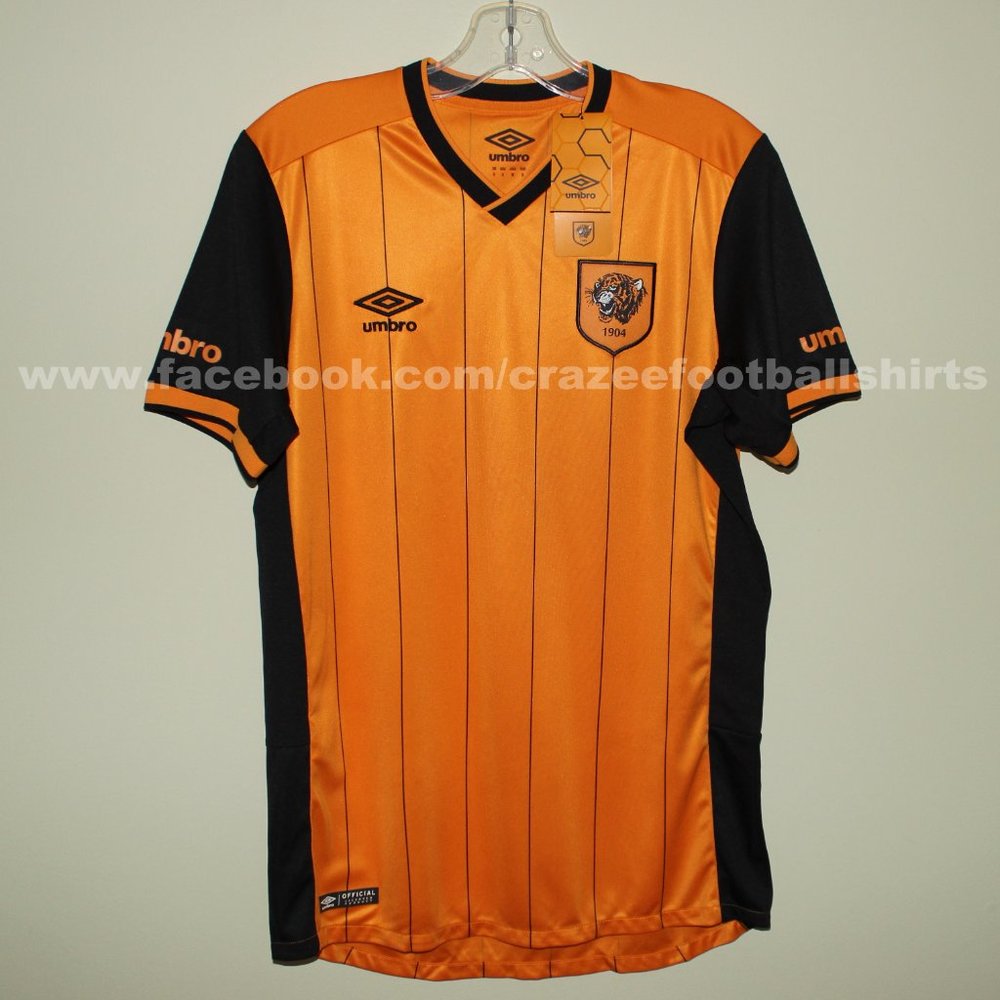 3/$188❤️official HULL CITY AFC 2015-16 home shirt Umbro soccer jersey Tigers